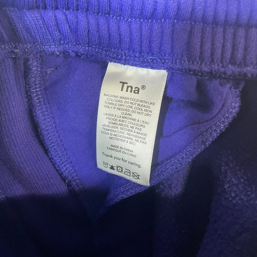 Tna Cozy AF Fleece Sweatpants Women 2XS Purple Joggers‎ High Rise Elastic Waist - Picture 7 of 8